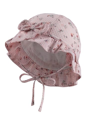 Sterntaler Babyhut Vichy Karo Bindeband - Mädchen Babyhut mit UV -Schutz 50 aus Baumwoll -Mischgewebe - Schirmmütze für Babys - perlrosa, 43 von Sterntaler