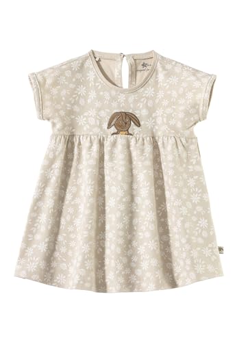 Sterntaler Babykleid Blumen Hase Happy für Mädchen - Babykleid aus Baumwolljersey mit Elasthan bedruckt mit Gänseblümchen - Kleid mit angeschnittene Ärmel - beige, 68 von Sterntaler