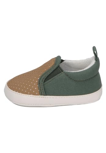 Sterntaler Babyschuh Farbmix für Jungen aus Kunstleder und Canvas - Schuhe mit aufgenähter rutschfester Sternensohle - Baby Schuhe aus hochwertigem Material - mattgrün, 22 von Sterntaler