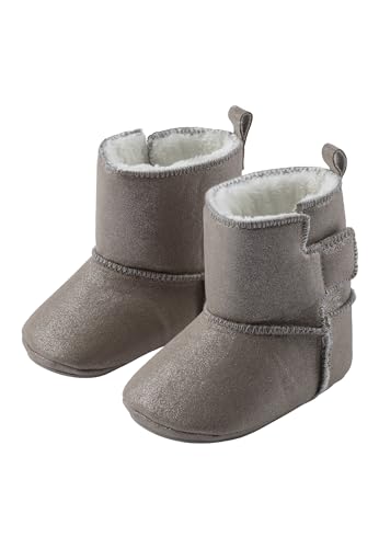 Sterntaler Babyschuh aus gewebtem Velour, Mädchen - mit aufgenähter und rutschfester Sohle - mit Klettverschluss - gefüttert mit Teddyflausch, beige, 22 von Sterntaler