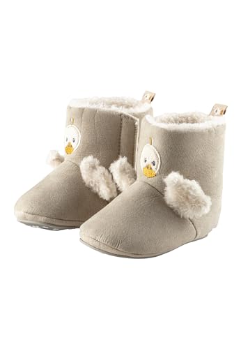 Sterntaler Babystiefel Ente Edda, Mädchen - Baby Schuhe mit aufgenähter und rutschfester Sohle - Klettverschluss - gefüttert mit Teddyflausch, beige, 18 von Sterntaler