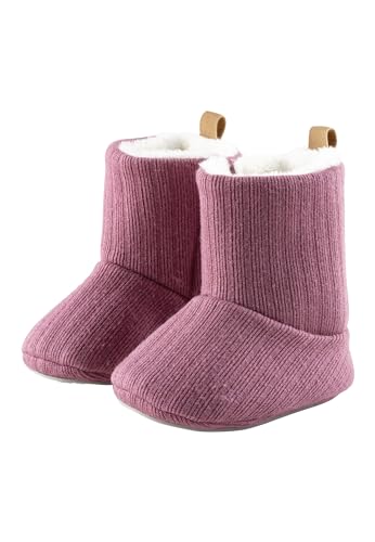 Sterntaler Babystiefel Strick Mädchen - Babyschuhe mit aufgenähter und rutschfester Sohle - Klettverschluss - aus weichem Jersey in Strickoptik, gefüttert mit Teddyflausch, perlrosa, 18 von Sterntaler