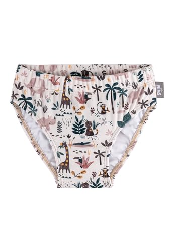 Sterntaler Badehose Safari – UV-Schutz 50+ Schwimmhose Jungen – Baby Badehose mit Safari-Print & Windeleinsatz bis Größe 86/92, Bademode für Schwimmbad und Strand – Ecru, Größe 68 von Sterntaler