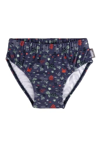 Sterntaler Badehose Unterwasser – UV-Schutz 50+ Schwimmhose Jungen – Baby Badehose mit Meeresmotiv & Windeleinsatz bis Größe 86/92, Bademode für Schwimmbad und Strand – blau, Größe 104 von Sterntaler