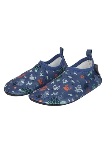 Sterntaler Badeschuhe Unterwasser – Jungen Baby Aquaschuhe mit maritimem Print – Strukturierte Sohle – flexibel & schnelltrocknend - ideal für Strand & Schwimmbad – Kinder Wasserschuhe - Bademode - Farbe blau, Größe 22 von Sterntaler