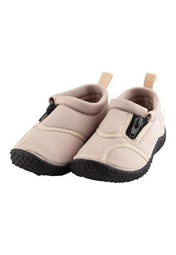 Sterntaler Badeschuhe Zipper – Unisex Baby Aquaschuhe mit seitlichem Reißverschluss – Strukturierte Sohle – Kinder Wasserschuhe - flexibel & schnelltrocknend - Bademode - Farbe beige, Größe 22 von Sterntaler