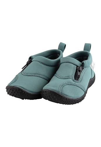 Sterntaler Badeschuhe Zipper – Unisex Baby Aquaschuhe mit seitlichem Reißverschluss – Strukturierte Sohle – Kinder Wasserschuhe - flexibel & schnelltrocknend - Bademode - Farbe jadegrün, Größe 20 von Sterntaler