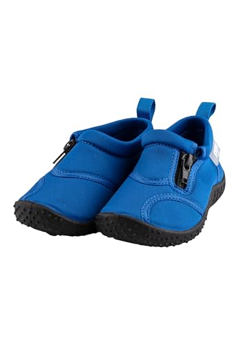 Sterntaler Badeschuhe Zipper – Unisex Baby Aquaschuhe mit seitlichem Reißverschluss – Strukturierte Sohle – Kinder Wasserschuhe - flexibel & schnelltrocknend - Bademode - Farbe königsblau, Größe 22 von Sterntaler
