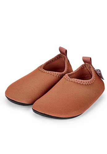 Sterntaler Badeschuhe Uni – Baby Aquaschuhe – Unisex Strand Slipper mit flexibler Sohle – schnelltrocknend & leicht - Ideal für Strand & Schwimmbad - Kinder Bademode – Farbe lehmbraun, Größe 30 von Sterntaler