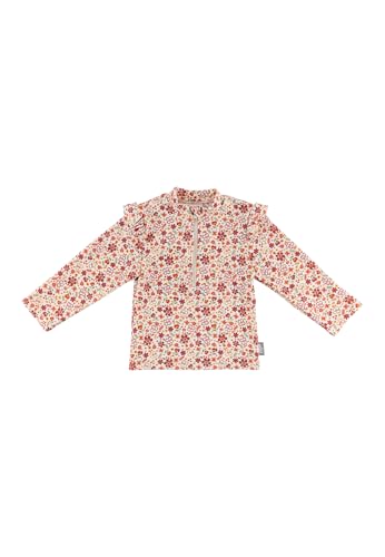 Sterntaler Badeshirt Blumen – Langarm Schwimmshirt für Mädchen mit Blumen-Print – UV-Schutz 50+ Shirt mit Frontreißverschluss, Stehkragen & Kinnschutz - Kinder Bademode – Farbe Ecru, Größe 80 von Sterntaler