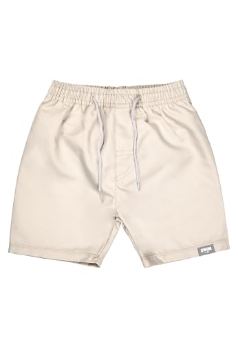 Sterntaler Badeshorts Uni – UV-Schutz 50+ Schwimmhose – Jungen Beachwear schnelltrocknend – Kinder Badehose mit Kordelzug und Windeleinsatz bis Größe 86/92 – beige, Größe 92 von Sterntaler