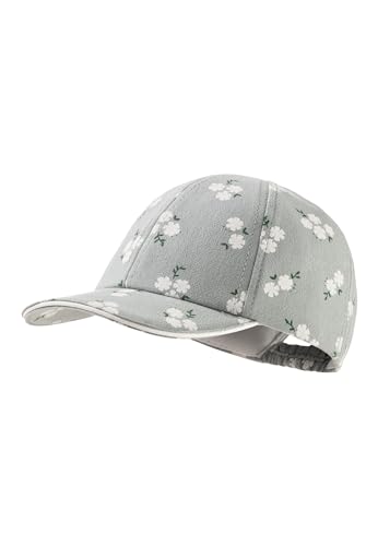 Sterntaler Baseball -Cap Blümchen für Mädchen - Schildkappe aus Baumwoll -Musselin mit floralen Muster - Basecap mit Gummizug - steingrün, 45 von Sterntaler
