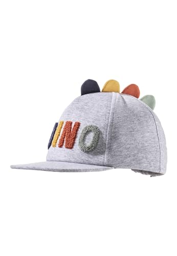 Sterntaler Baseball -Cap Dino für Jungen - Jerseycap mit cooler Dino -Stickerei - Schildkappe für Babys mit Klettverschluss - schützende Basecap für Kinder an heißen Sommertagen - silber melange, 45 von Sterntaler