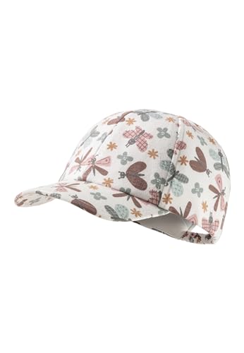 Sterntaler Baseball -Cap Schmetterlinge - Schildkappe für Babys aus Flammgarn -Jersey mit praktischem Gummiband - Basecap Mädchen mit Schmetterlings Aufdruck - Basecap für Babys - ecru, 45 von Sterntaler