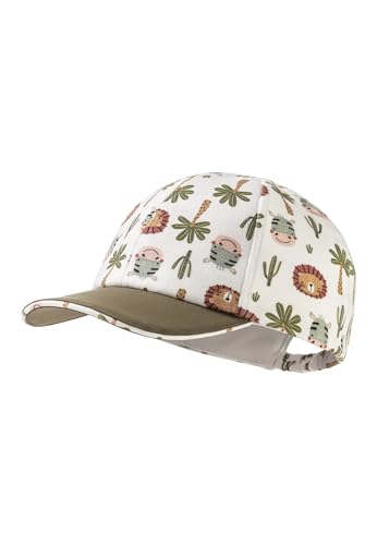 Sterntaler Basecap Tiere - Unisex Schirmmütze aus Flammgarn Jersey mit allover Druck - Sommer Baseball Cap elastisch mit Gummizug - sportive Baby und Kinder Schirmkappe, ecru, Größe 45 von Sterntaler