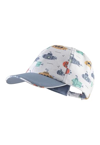 Sterntaler Basecap U-Boote - Jungen Schirmmütze aus Flammgarn Jersey mit Druck - Sommer Baseball Cap elastisch mit Gummizug - Sportive Baby und Kinder Schirmkappe, UV-Schutz 50+, lichtgrau, Größe 51 von Sterntaler