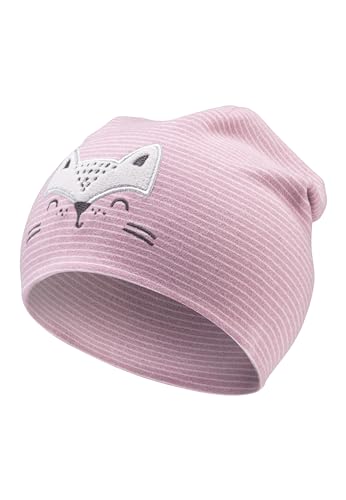 Sterntaler Beanie Bedruckt mit Fuchs für Mädchen - Baby und Kinder Mütze für Herbst und Winter - aus Sweat-Stoff - blasslila, 47 von Sterntaler
