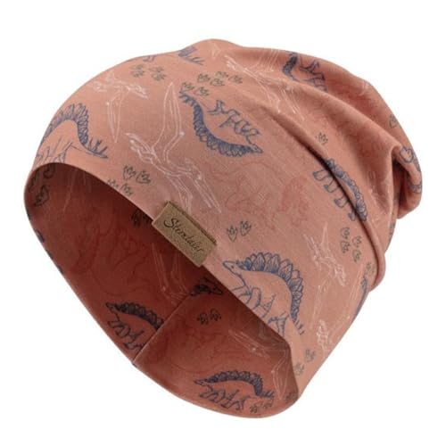 Sterntaler Beanie Dinokontur - Lässige Baby Mütze aus Flammgarn Jersey mit Allover Druck - Jungen UV-Schutz 50+ Beanie Mütze - variabel tragbar - Baby und Kinder Übergangsmütze, lichtbraun, Größe 53 von Sterntaler