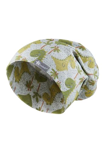 Sterntaler Beanie Dinosaurier - Lässige Baby Mütze aus Melange Jersey mit Allover Druck - Jungen UV-Schutz 50+ Beanie Mütze - variabel tragbar - Baby und Kinder Übergangsmütze, Silber, Größe 53 von Sterntaler