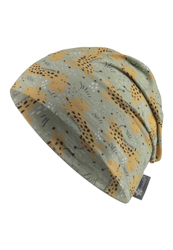 Sterntaler Beanie Giraffen - Unisex Babymütze aus Flammgarnjersey mit UV Schutz 50+ - Leichte Mütze mit Giraffen -Druck schützt den Kopf an heißen Tagen vor der Sonne - blassgrün, 45 von Sterntaler