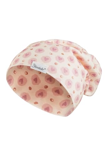 Sterntaler Beanie Herzen – Mädchen Mütze aus Soft Touch Jersey mit Herzchen-Print – 2 Tragevarianten – Weiche Übergangsmütze für Frühling und Herbst – Kinder Kopfbedeckung, zartrosa, Größe 53 von Sterntaler