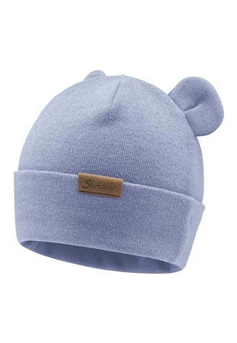 Sterntaler Beanie mit Umschlag und dekorativen, angesetzten Ohren - Unisex Baby und Kinder Mütze aus feiner Strickware - Übergangsmütze - samtblau, 51 von Sterntaler