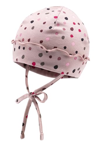 Sterntaler Beanie mit bunten Tupfen - Mädchen Jersey Mütze, gefüttert mit Baumwollfleece - Übergangsmütze- perlrosa, 53 von Sterntaler