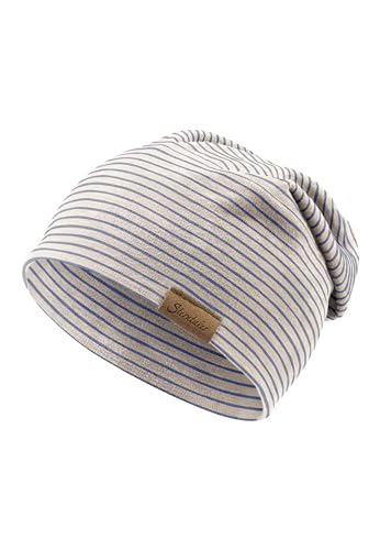 Sterntaler Beanie mit feinem Streifen - Unisex Baby und Kinder Mütze aus weichem Microfleece - Mütze mit und ohne Umschlag tragbar - Übergangsmütze - Kobaltblau, 51 von Sterntaler