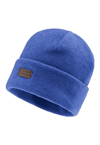 Sterntaler Beanie aus feinem Microfleece - Unisex Kinder Mütze mit Umschlag - Übergangsmütze - Kobaltblau, 53 von Sterntaler