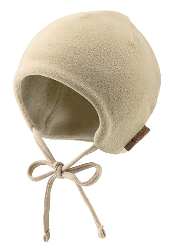 Sterntaler Beanie Fleece – warme Unisex Babymütze mit Ohrenklappen & Bindeband – kuscheliges Microfleece mit Baumwollfleece-Futter - Bequeme Wintermütze - ab Geburt – beige, Größe 41 von Sterntaler