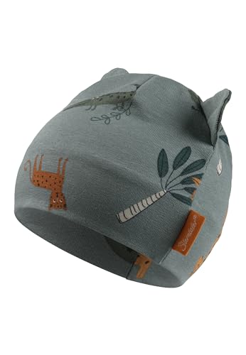 Sterntaler Beanie Tiere für Jungen - Babymütze mit UV -Schutz 50+ und Motiv - schützt den Kopf vor der Sonne - Leichte Mütze für Babys - mattgrün, 37 von Sterntaler