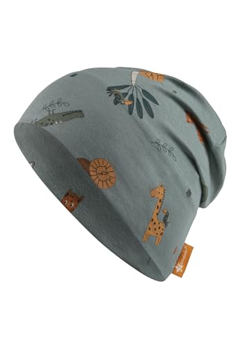 Sterntaler Beanie Tiere für Jungen - Babymütze mit UV -Schutz 50+ und Motiv - schützt den Kopf vor der Sonne - Leichte Mütze für Babys - mattgrün, 47 von Sterntaler