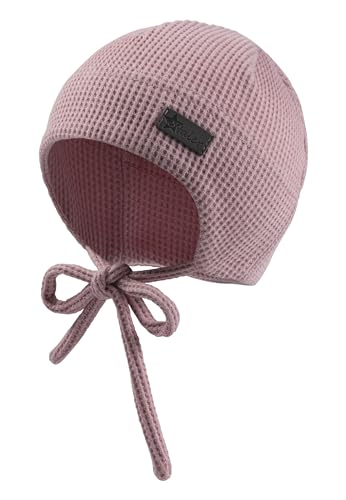 Sterntaler Beanie Waffelpique mit Bindeband für Mädchen - Baby Beanie Mädchen mit UV -Schutz 30 für Spielspaß an heißen Tagen - Leichte Mütze für Babys - mattrosa, 37 von Sterntaler