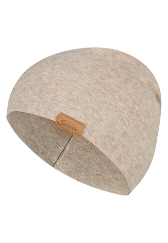 Sterntaler Beanie aus Melange Viskose-Mischgewebe - kuschelige Unisex Mütze mit Zwei Tragevarianten - bequem und stylisch - braun Melange, Größe 53 von Sterntaler