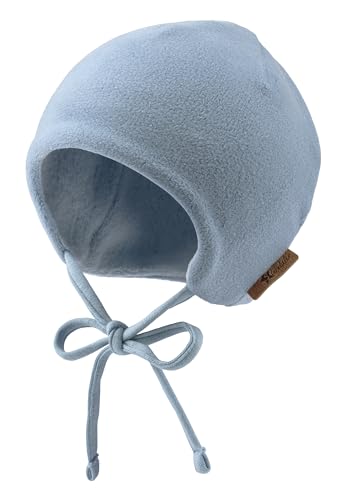 Sterntaler Beanie aus Microfleece Unisex - Baby und Kinder Mütze mit angeschnittenen Ohrenklappen und Bindeband - gefüttert mit Baumwollfleece - blau, 35 von Sterntaler