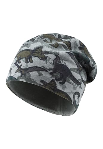 Sterntaler Beanie aus Sweat Bedruckt mit Dinosauriern Jungen - Baby und Kinder Mütze aus Sweat-Stoff - eukalyptus, 53 von Sterntaler