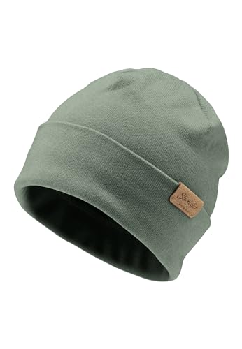 Sterntaler Beanie aus feiner Strickware - Unisex Baby und Kinder Mütze mit Umschlag - Übergangsmütze einfarbig - mattgrün, 41 von Sterntaler