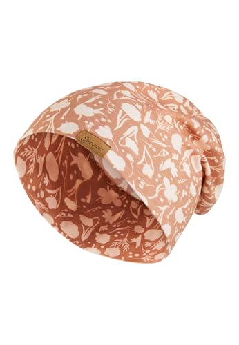Sterntaler Beanie floral - Modische Baby Mütze aus Flammgarn Jersey mit Allover Druck - Mädchen UV-Schutz 50+ Beanie Mütze - variabel tragbar - Baby und Kinder Übergangsmütze, lichtbraun, Größe 49 von Sterntaler