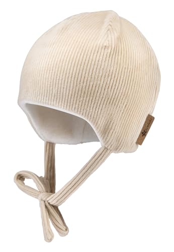 Sterntaler Beanie in Cord Optik Unisex - Baby und Kinder Mütze mit Ohrenklappen - gefüttert mit Baumwollfleece - Natur, 39 von Sterntaler