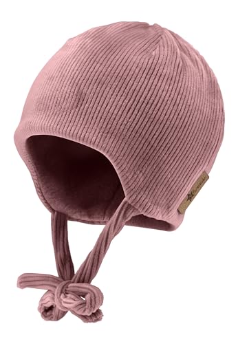 Sterntaler Beanie in Cord Optik für Mädchen - Baby und Kinder Mütze mit Ohrenklappen - gefüttert mit Baumwollfleece - mattrosa, 37 von Sterntaler