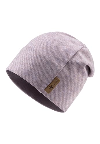 Sterntaler Beanie aus Mischgewebe in Melange Optik - Zeitlose Unisex Mütze mit feinen Streifen - warm, weich und bequem - pastellviolett, Größe 53 von Sterntaler
