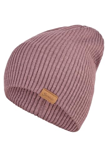 Sterntaler Beanie in Strick-Optik - schicke, Zeitlose Mädchen Mütze - kann mit oder ohne Umschlag getragen Werden - warme Wintermütze in Rosenholz, Größe 53 von Sterntaler