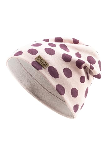 Sterntaler Beanie mit Polka Dots - Mädchen Slouch Beanie aus Sweat-Stoff mit Flauschiger Innenseite - Kinder Übergangsmütze - mattrosa, 55 von Sterntaler