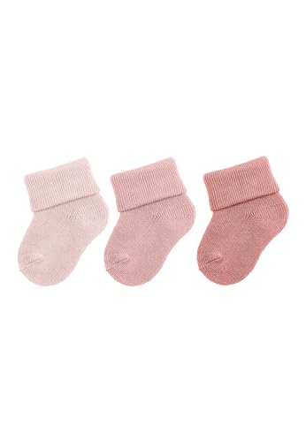 Sterntaler Erstlingssocken 3er Pack uni - Baby Socken mit Innenfrottee und Umschlag - hautsympathische Neugeborenen Socken mit hohem Baumwollanteil - Mädchen Strümpfe einfarbig, zartrosa, 0 von Sterntaler