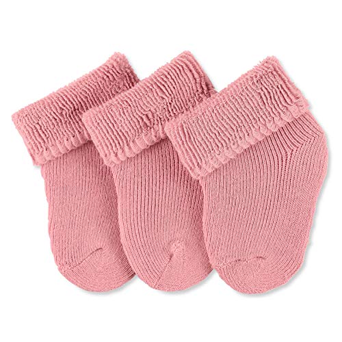 Sterntaler Erstlingssocken 3er Pack uni - Baby Socken mit Innenfrottee und Umschlag - hautsympathische Neugeborenen Socken mit hohem Baumwollanteil - Mädchen Strümpfe einfarbig, mattrosa, 0 von Sterntaler