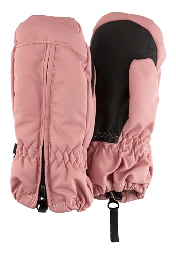 Sterntaler Fäustlinge Ripps wasserdicht – Baby Winterhandschuhe mit Reißverschluss & Thinsulate-Futter – Mädchen Handschuhe mit Daumen & rutschfester Handfläche, perlrosa, Größe 1 von Sterntaler
