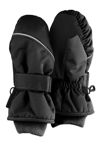 Sterntaler Rips Fäustling mit Daumen, wasserabweisend, mit elastischem Bündchen (Bio) und Klettverschluss - Unisex Accessoires für Babys & Kleinkinder - warm und funktional - dunkelgrau, Gr. 4 von Sterntaler