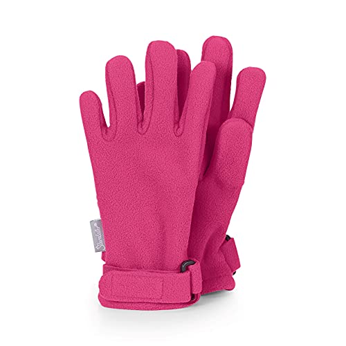 Sterntaler Fingerhandschuhe aus wasserabweisendem Microfleece mit Klettverschluss, Alter: 3-4 Jahre, Größe: 3, Magenta von Sterntaler