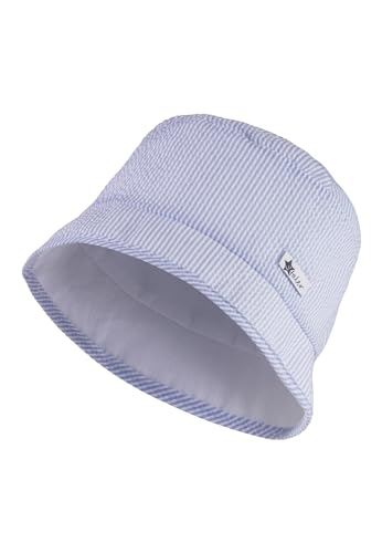 Sterntaler Fischerhut gestreift - Fischerhut Jungen aus gecrashtem Mischgewebe - Hut gefüttert mit Batist und UV -Schutz 50 - Babyhut aus hochwertigem Material - himmelblau, 49 von Sterntaler