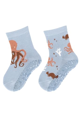 Sterntaler Fli Fli AIR 2er Pack Quallen - Fliesen Flitzer für Jungen im Doppelpack - Stoppersocken mit rutschfester Sohle - Fliesensocken mit Motiven - graublau, 24 von Sterntaler